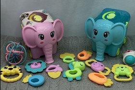 تصویر پک جغجغه طرح فیل Baby Rattle Baby Rattle