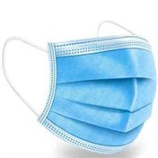 تصویر ماسک بهداشتی و پزشکی سه لایه برندهانی رنگ ابی face mask