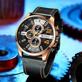 تصویر ساعت لاکچری کارن مردانه مدل ۸۳۹۳M - مشکی نارنجی CURREN men's luxury watch