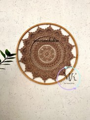 تصویر دیوارکوب قلاب بافی ماندالا مدل جهان پریان قطر ۵۵ سانتی متر crochet wall hanging