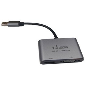 تصویر تبدیل USB3.0 به HDMI + VGA امگا مدل OM-DYC41 