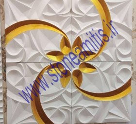 تصویر سنگ مصنوعی طرح نیلوفر ابعاد 50*50سانتیمتر کد A147 - داخل ساختمان / توسی Artificial stone of lotus design code A147