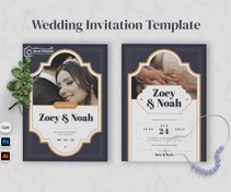 تصویر دانلود کارت دعوت عروسی مینیمال و شیک لایه‌باز فتوشاپ و ایلستریتور 