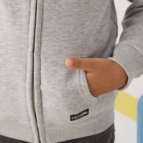 تصویر سویشرت کلاه دار پسرانه برند مکس MAX رنگ طوسی روشن (قواره کوچک) sinsay kids sweatshirt