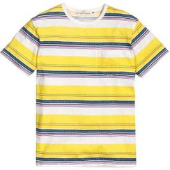 تصویر تی‌شرت نخی مردانه زرد سفید H&M 