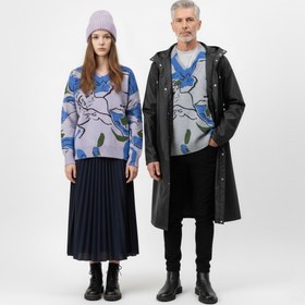 تصویر پلیور بافت طرح صورتک 