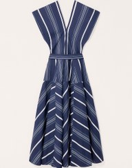 تصویر لباس میدی یقه V با جیب و کمربند از برند زارا (زنانه) 