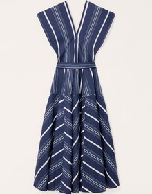 تصویر لباس میدی یقه V با جیب و کمربند از برند زارا (زنانه) 