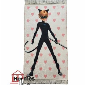 تصویر فرشینه چاپی 100x60 مدل: CAT NOIR 