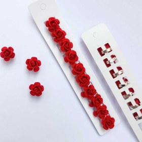 تصویر قفل مو مخملی قرمز 