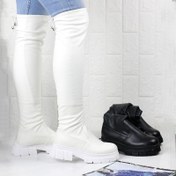 تصویر بوت زنانه لژدار کد 6183 چرم و سوییت 