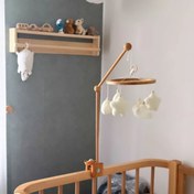 تصویر پایه اتصال تخت مدل توپی چوب راش 