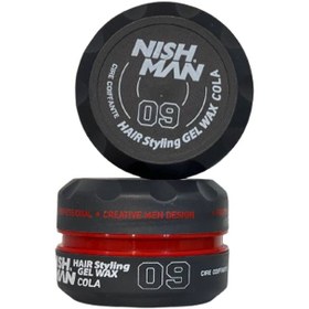 تصویر واکس مو نیشمن مشکی قرمز 09 مدل Nishman Hair Styling Gel Wax COLA حجم 150 میل 