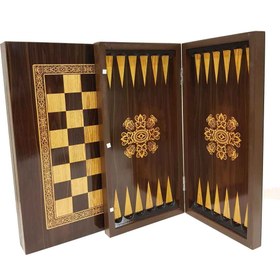 تصویر صفحه شطرنج و تخته نرد مدل گردو سفارشی 