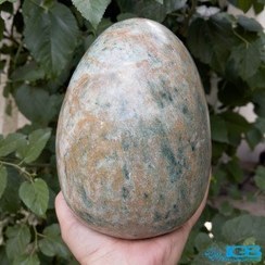 تصویر سنگ یشم جید سبز تراش تخم مرغ jade 