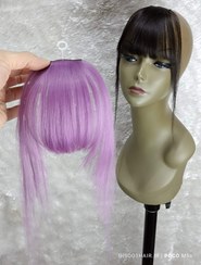 تصویر چتری جلو مو مدل خلوت رنگ بنفش روشن 