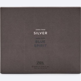 تصویر ادکلن ۲قلو زارا سیلور+بلو اسپریت ۲×۹۰ میل | ZARA man silver & blue spirit ZARA man silver & blue spirit