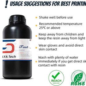 تصویر رزین رنگ مشکی دودی 1000 گرمی Siraya Tech Fast 3D Printer Resin - ارسال 20 روز کاری 