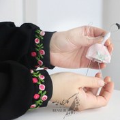 تصویر ساق دست کرپ گلدوزی شده با دست 
