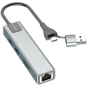 تصویر هاب 4 پورت Type-C /USB ارلدام ET-HUB23 Earldom ET-HUB24 Type-C / USB 4 Port HUB