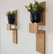 تصویر "شلف چوبی دیواری مدل زاویه طبیعت - دکوراسیون شیک و کاربردی" 