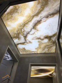 تصویر سقف کشسان طرح سنگ مرمر گرافیتی 