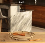 تصویر سینی گرد فلزی کرم بی وی کی کد 466125 کالکشن آیریس 