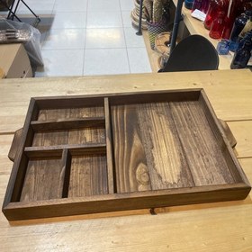 تصویر سینی چوبی چند خانه نراد اردو خوری Wooden organizer tray