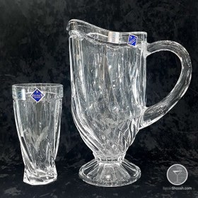 تصویر پارچ و لیوان کریستال مدل تولیپ ا pitcher and glass model tolip pitcher and glass model tolip