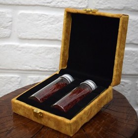 تصویر زعفران کادویی جعبه هدیه زعفران با 4 گرم زعفران سوپر نگین (صادراتی) در جعبه مخملی 