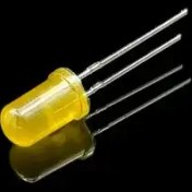 تصویر ال ای دی 5mm مات زرد پایه کوتاه 