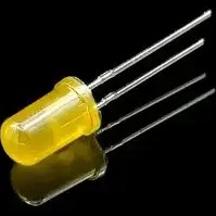 تصویر ال ای دی 5mm مات زرد پایه کوتاه 