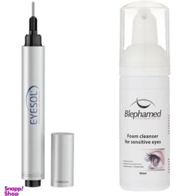 تصویر پک تقویت مژه شامل سرم تقویت مژه آیسول و فوم شستشو پلک و مژه بلفامد مجموعه 2 عددی 