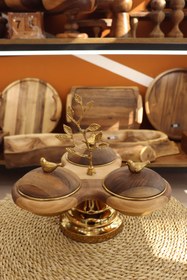 تصویر سرویس پذیرایی ۴ تکه چوبی مدل گنجشک 