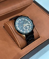 تصویر ساعت مچی مردانه اورجینال کارن سه موتورفعال تمام مشکی Men's wristwatch original Karen with three active motors, all black