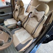 تصویر روکش صندلی خودرو ایران خودرو چرمی سمند قدیم رنگ کرم صدری 