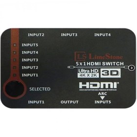 تصویر سوئيچ 5 پورت HDMI با ریموت کنترل لیمستون LimSton HDMI 5x1 Switch w/Remote Control