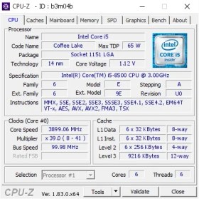 تصویر سی پی یو بدون باکس اینتل مدل Core i5-8500 Intel Core i5-8500 Coffee Lake LGA1151 8th Gen Tray CPU