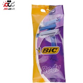 تصویر تیغ بادی 1 تیغه شانه دار بیک 3 عددی Bic Body 1 Blade Pack of 3