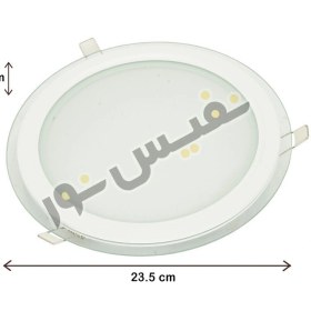 تصویر چراغ ال ای دی سقفی 24 وات دور شیشه ای آژیراک 