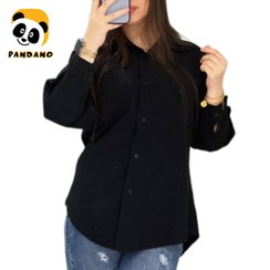 تصویر شومیز زنانه ساده تک جیب مشکی 