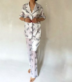 تصویر تیشرت شلوار ساتن زنانه لانیا ببر مشکی مناسب سایز 34 تا 42 - سایز 3 