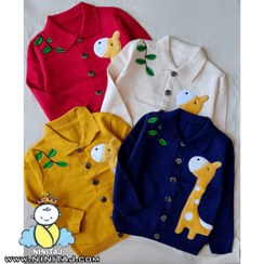 تصویر ژاکت بافت شاخه و زرافه مدل 1054 