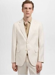 تصویر کت مردانه و شلوار آمریکایی 100 ٪ کتانی باریک MANGO Man 