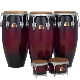 تصویر تومبا سه تايي با بانگو و پايه مدل Elite Congas Pearl 