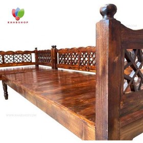 تصویر تخت سنتی چوبی 90*190 کد 298 