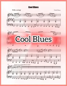 تصویر نت ویولن پیانو Cool Blues همراه با اجرای نت و بکینگ ترک 