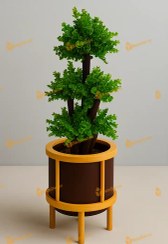 تصویر گلدان چوبی بزرگ سام دکور مدل آرون 