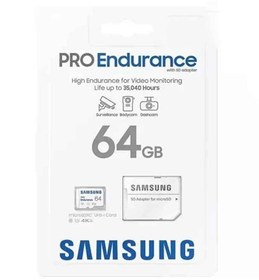 تصویر کارت حافظه 64گیگ سامسونگ باگارنتی مادام العمر مدل PRO Endurance کلاس 10 سرعت خواندن 100MBps 