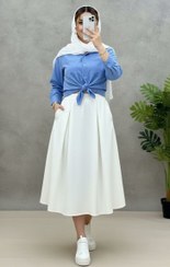 تصویر شومیز و دامن زنانه نازیلا جنس لنین 